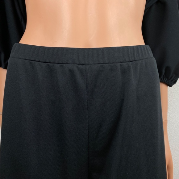 Vintage 70s Miss Shaheen Pant Set Medium Bold Red & Black Tunic Wide Leg Pants - Picture 12 of 13